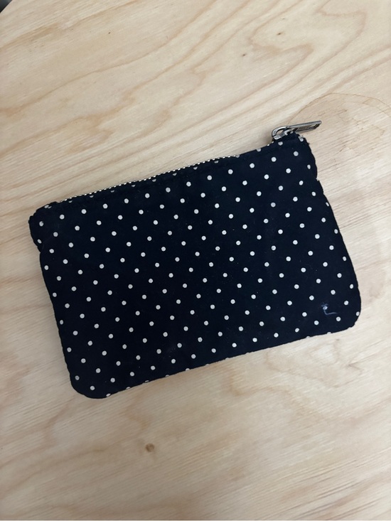 Brandy Melville Handbags - Brandy Melville Black Polka Dot Zip Pouch